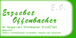 erzsebet offenbacher business card